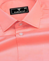 Peach Soft Touch Satin Premium Cotton Shirt