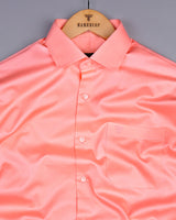 Peach Soft Touch Satin Premium Cotton Shirt