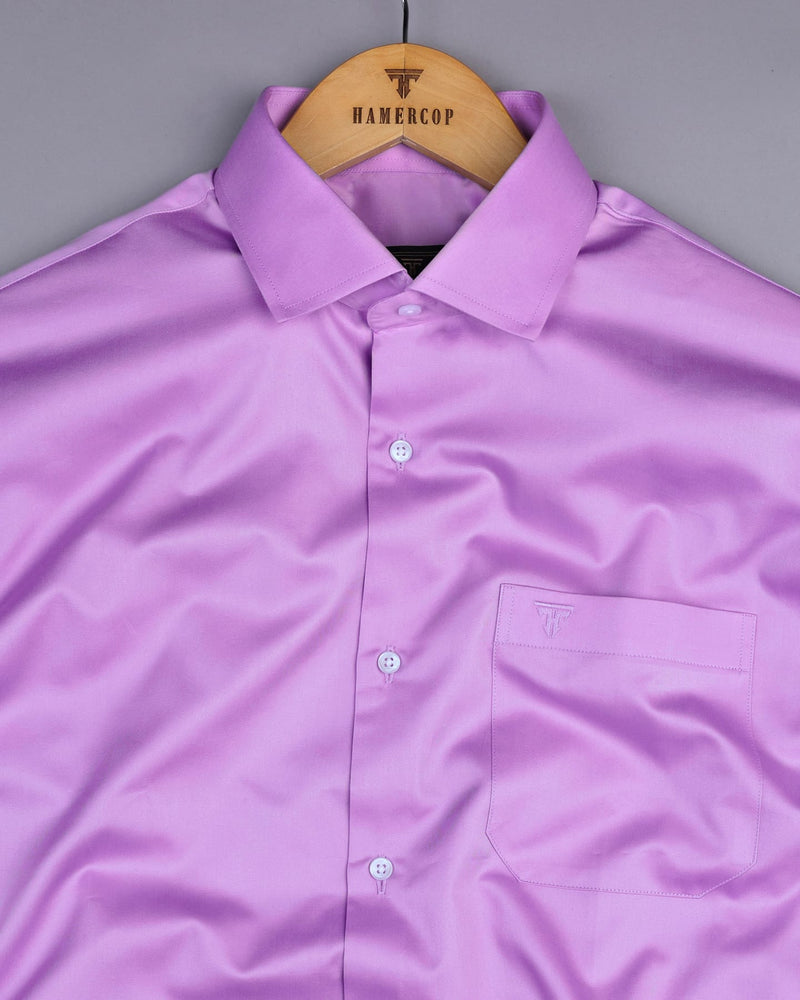 Purple Soft Touch Satin Premium Cotton Shirt Hamercop Purple Soft Touch Satin Premium Cotton Shirt Hamercop