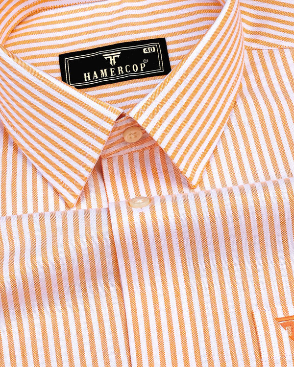 Atlanta Orange Bengal Stripe Oxford Cotton Shirt