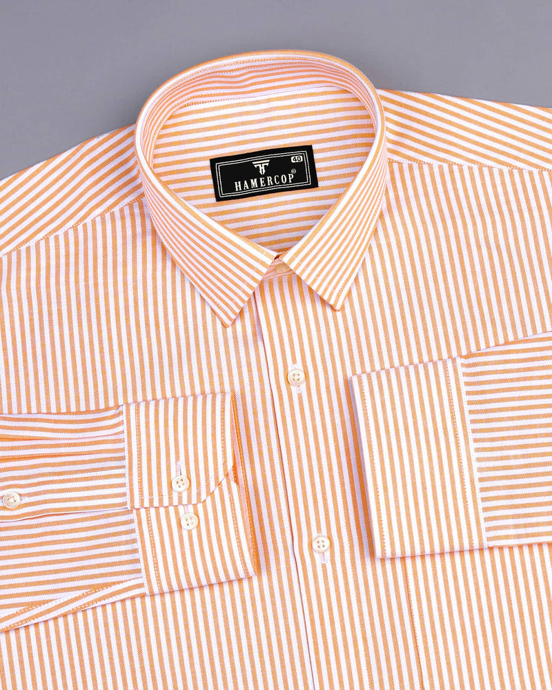 Atlanta Orange Bengal Stripe Oxford Cotton Shirt