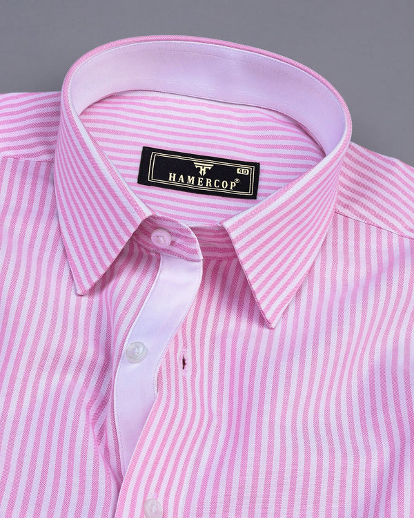 Pacific Light Pink Bengal Stripe Oxford Cotton Designer Shirt