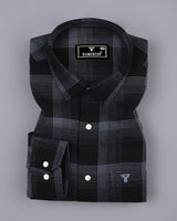 Black With Gray Check Dobby Cotton Shirt