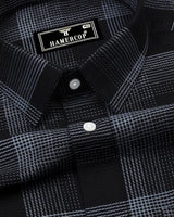 Black With Gray Check Dobby Cotton Shirt