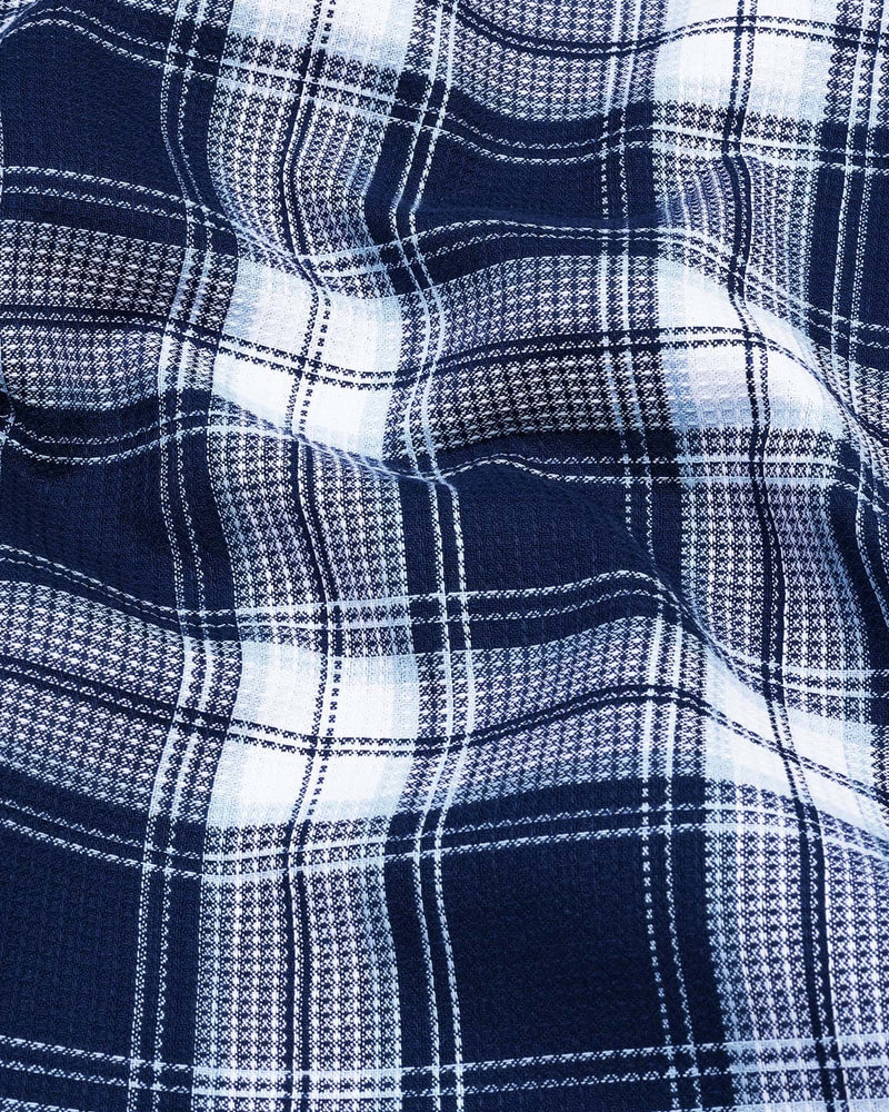 Palace NavyBlue With White Check Dobby Cotton Shirt