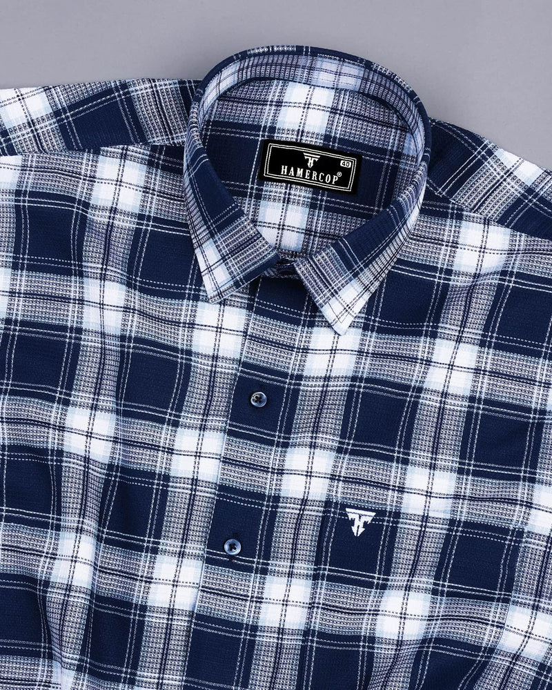 Palace NavyBlue With White Check Dobby Cotton Shirt