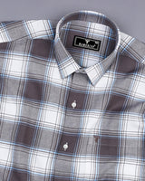 Hazelnut Brown With White Check Dobby Cotton Shirt