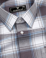 Hazelnut Brown With White Check Dobby Cotton Shirt