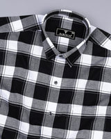 Jade Black With White Check Dobby Cotton Shirt