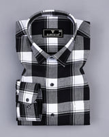 Jade Black With White Check Dobby Cotton Shirt