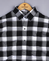 Jade Black With White Check Dobby Cotton Shirt