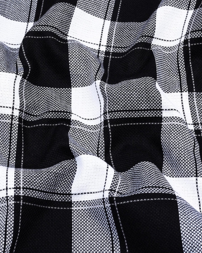 Jade Black With White Check Dobby Cotton Shirt