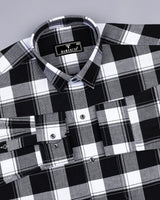 Jade Black With White Check Dobby Cotton Shirt