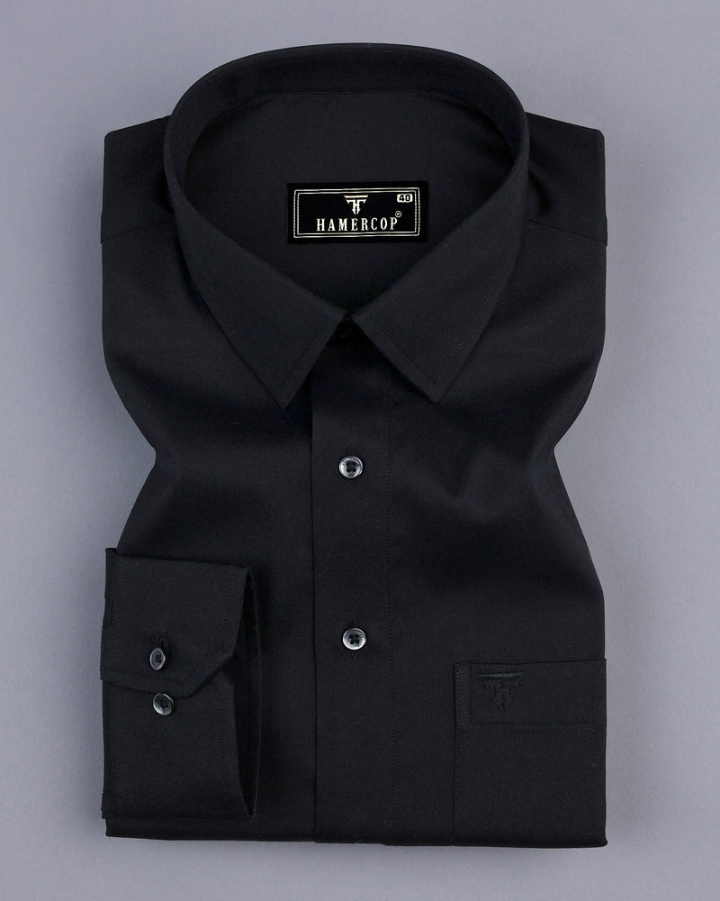 Metal Black Solid Oxford Cotton Shirt