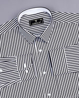 Destiny Black With White Stripe Premium Giza Designer Shirt