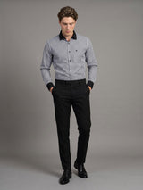 Destiny Gray With White Stripe Premium Giza Designer Shirt