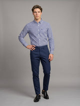 Destiny NavyBlue With White Stripe Premium Giza Designer Shirt