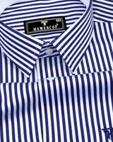 Destiny NavyBlue With White Stripe Premium Giza Designer Shirt