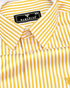 Destiny Yellow With White Stripe Premium Giza Designer Shirt