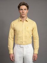 Destiny Yellow With White Stripe Premium Giza Designer Shirt