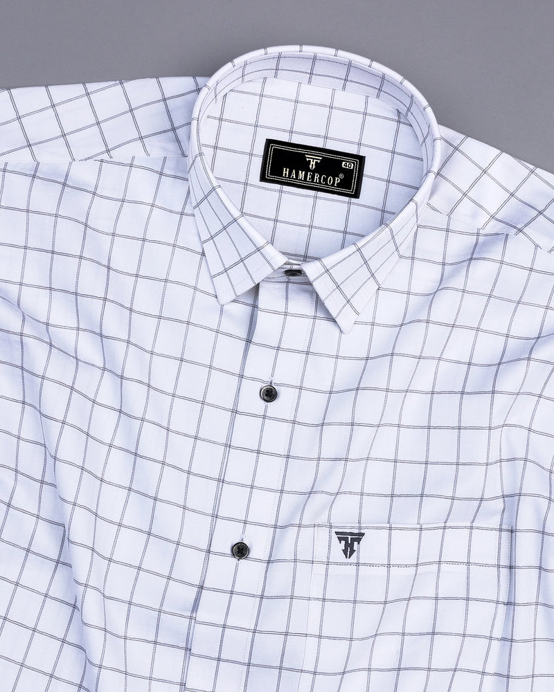 Exter Gray With White Check Dobby Cotton Shirt