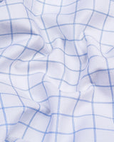 Exter Blue With White Check Dobby Cotton Shirt