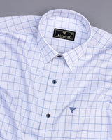 Exter Blue With White Check Dobby Cotton Shirt