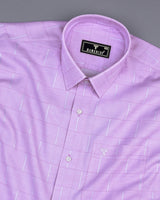 Texel Lavender Purple Jacquard Check Premium Giza Shirt