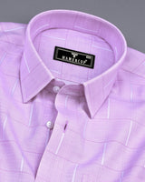 Texel Lavender Purple Jacquard Check Premium Giza Shirt