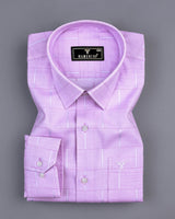 Texel Lavender Purple Jacquard Check Premium Giza Shirt