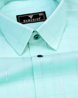 Texel Pista Green Jacquard Check Premium Giza Shirt