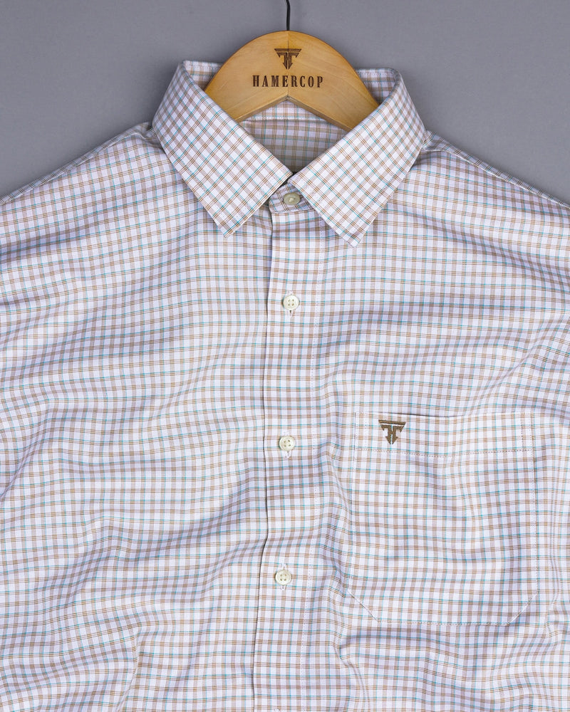 Acoma Cream Twill Check Premium Giza Cotton Shirt