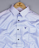 Acoma Blue Twill Check Premium Giza Cotton Shirt