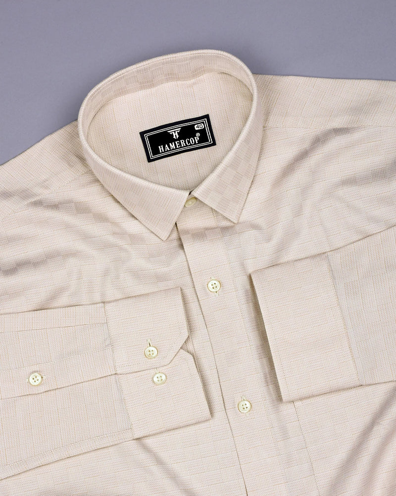 Lufkin Cream Dobby Check Premium Giza Shirt