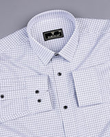 Naxos White Dobby Check Premium Giza Cotton Shirt