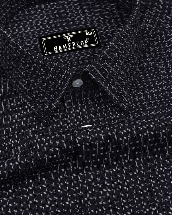 Naxos Black Dobby Check Premium Giza Cotton Shirt