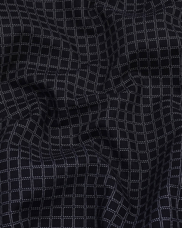 Naxos Black Dobby Check Premium Giza Cotton Shirt