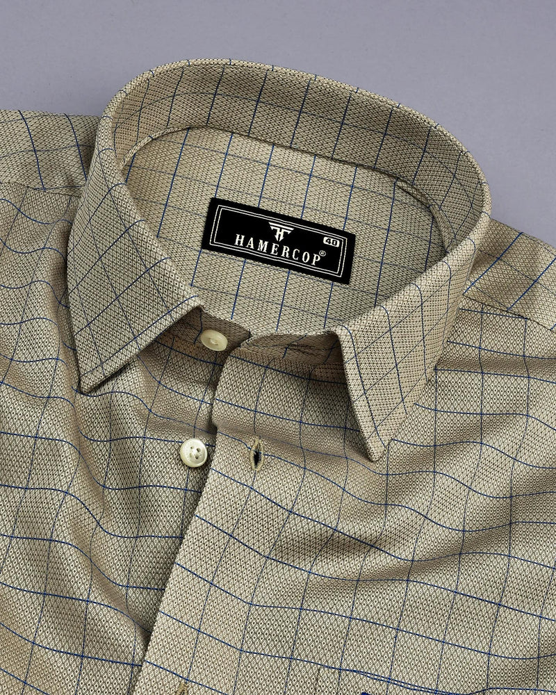 Mutex Crocodile Green Jacquard Check Premium Giza Shirt