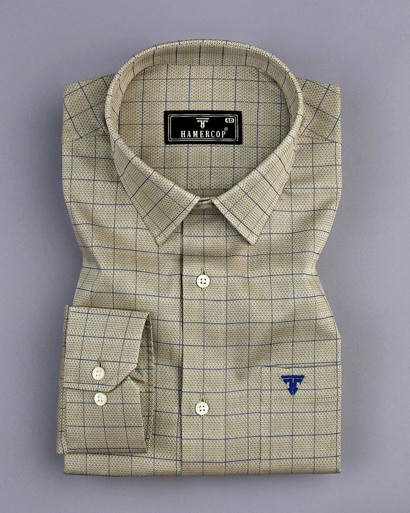 Mutex Crocodile Green Jacquard Check Premium Giza Shirt