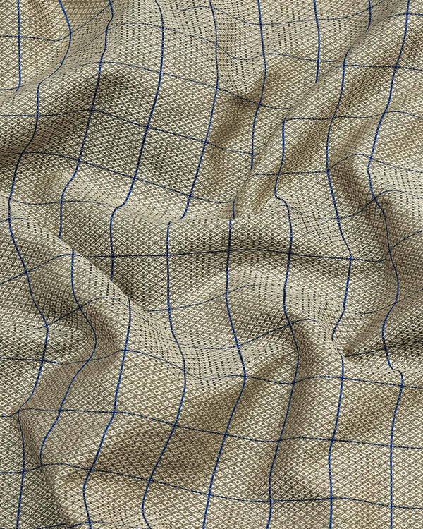 Mutex Crocodile Green Jacquard Check Premium Giza Shirt