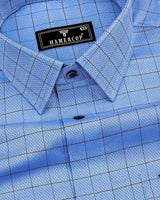 Mutex Blue Jacquard Check Premium Giza Shirt