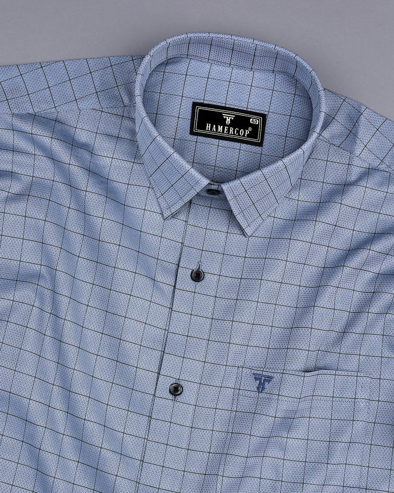 Mutex Gray Jacquard Check Premium Giza Shirt