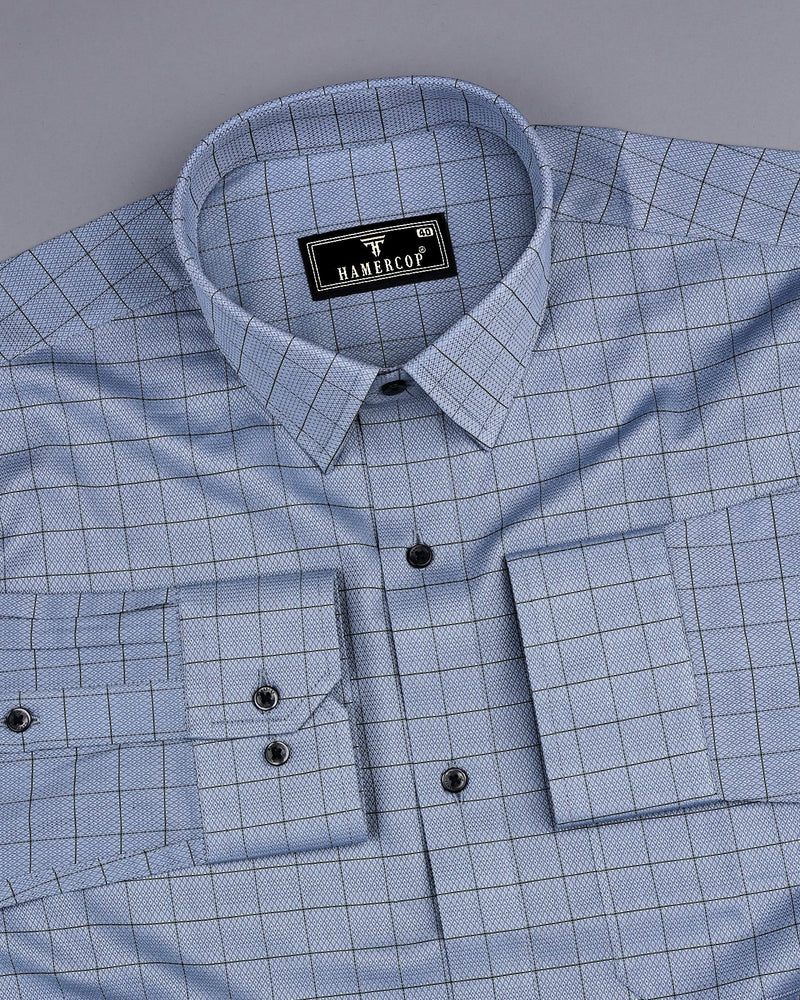 Mutex Gray Jacquard Check Premium Giza Shirt