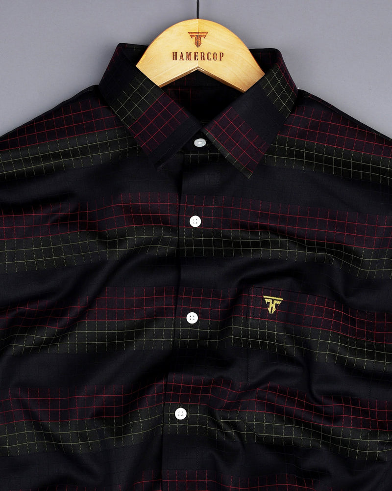 Bolton Green And Pink Check With Black Premium Giza Shirt