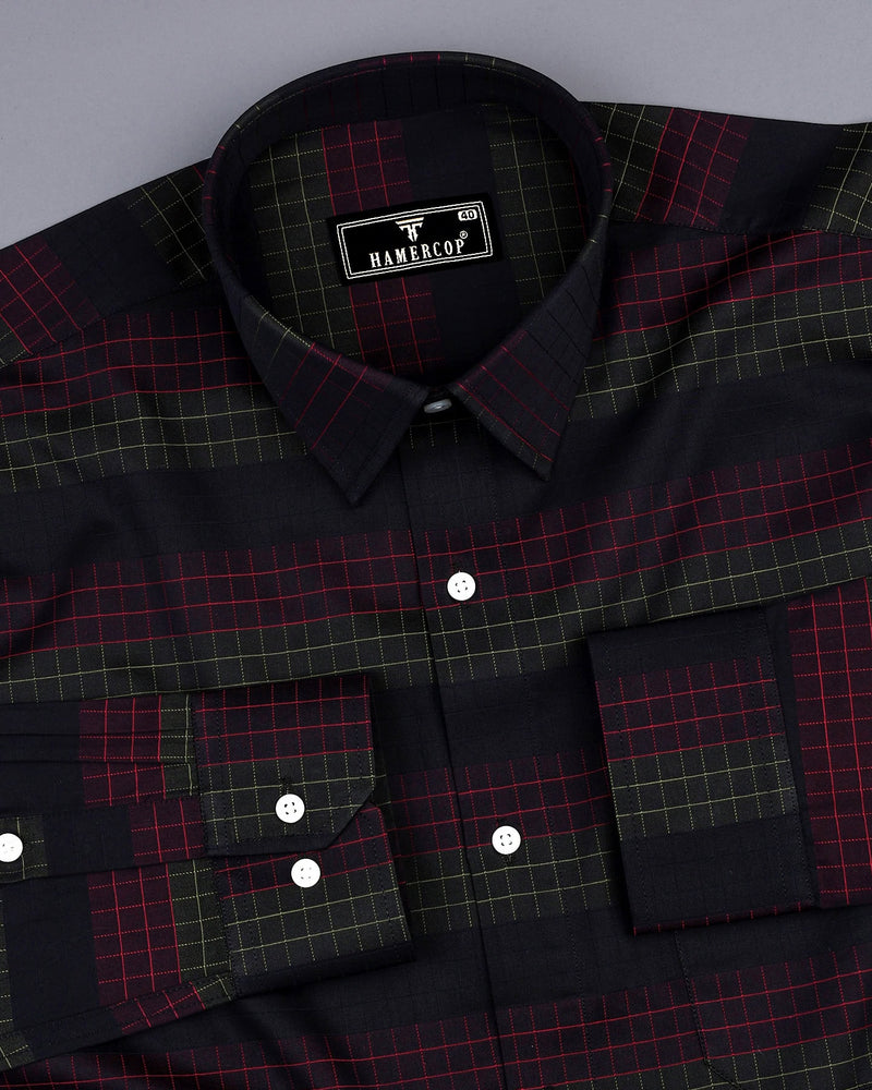 Bolton Green And Pink Check With Black Premium Giza Shirt