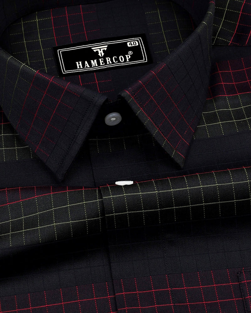 Bolton Green And Pink Check With Black Premium Giza Shirt