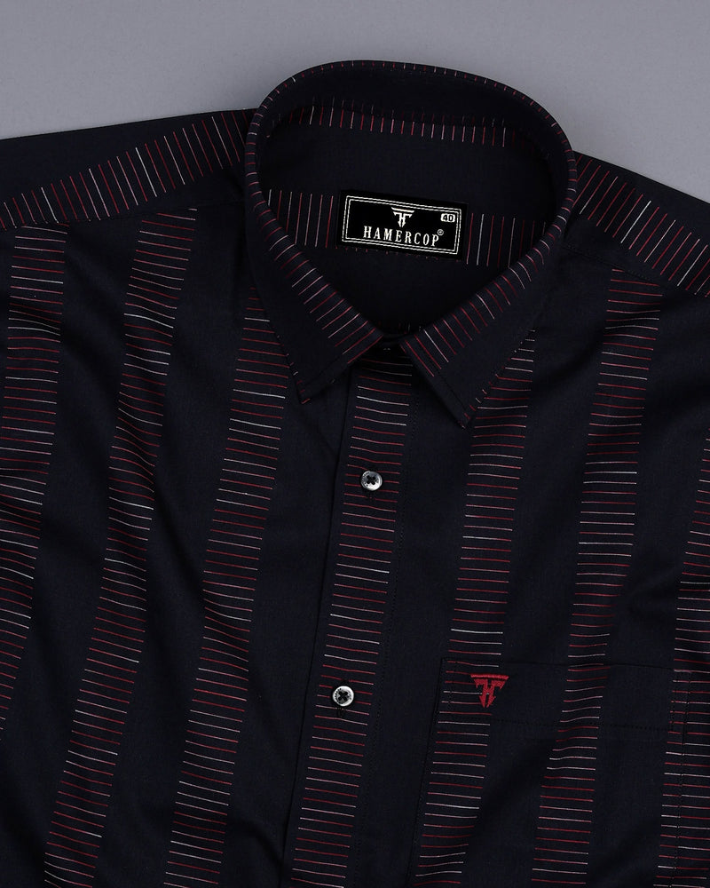 Black & Red Stripe Formal Cotton Shirt – Hamercop Black & Red Stripe Formal Cotton Shirt – Hamercop