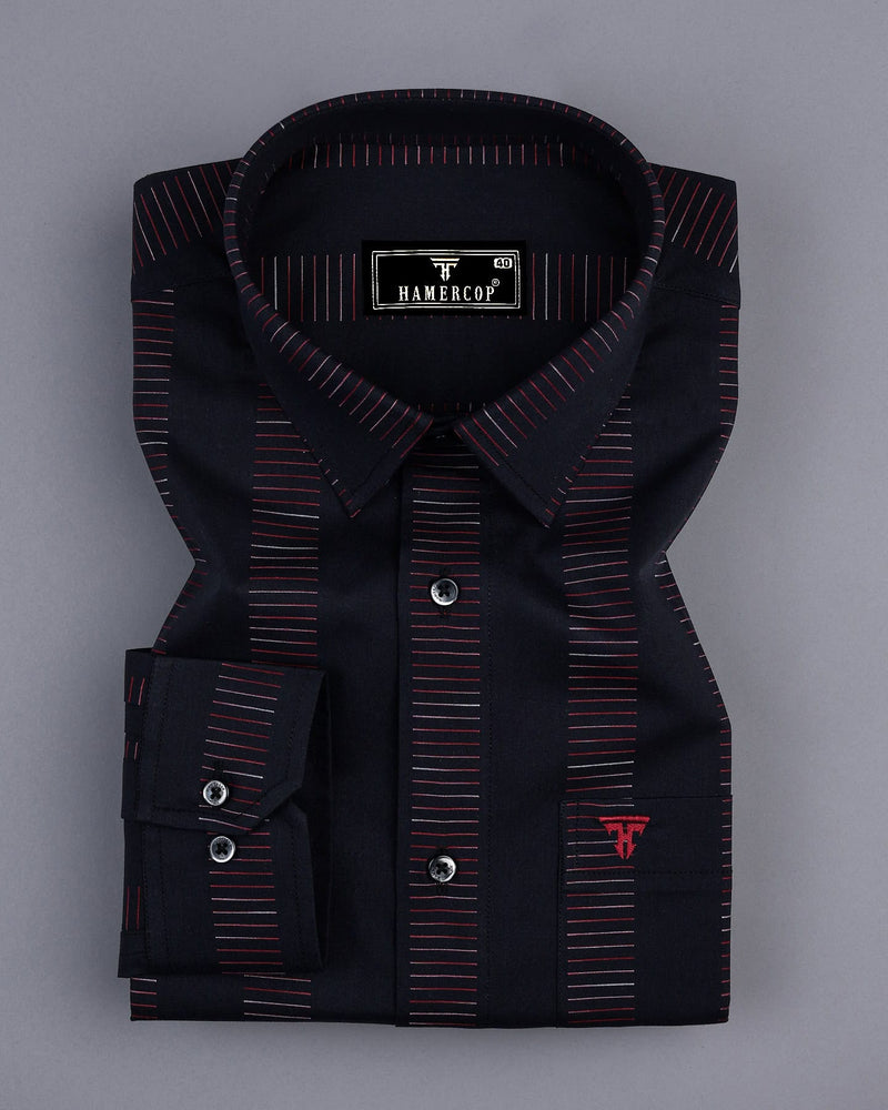 Black & Red Stripe Formal Cotton Shirt Hamercop Black & Red Stripe Formal Cotton Shirt Hamercop