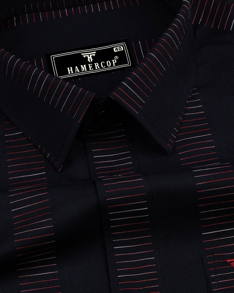Black Red Stripe Formal Cotton Shirt – Hamercop