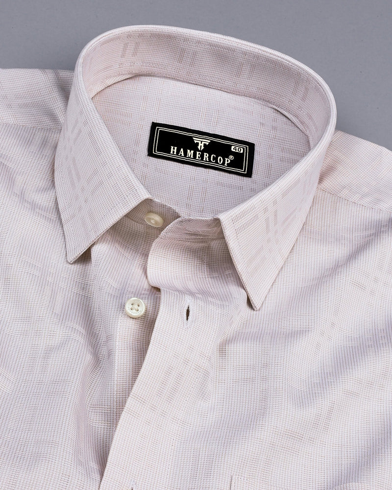 Amur Cream Dobby Check Premium Giza Cotton Shirt